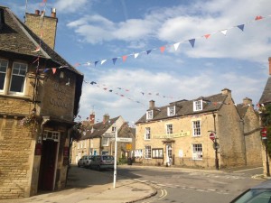 town ready with bunting